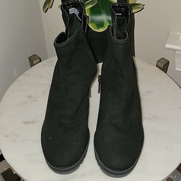 Black Suede Ankle Boots - Picture 1 of 5